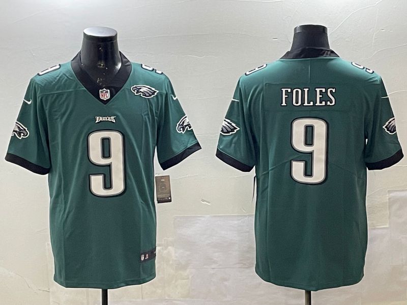 Men Philadelphia Eagles #9 Foles Green 2025 Nike Vapor Limited NFL Jersey style 4